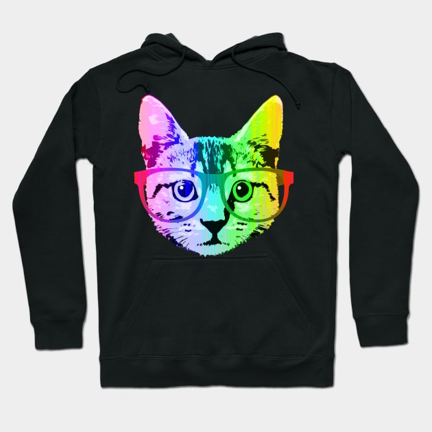 Funny Rainbow Cat Hoodie by robotface